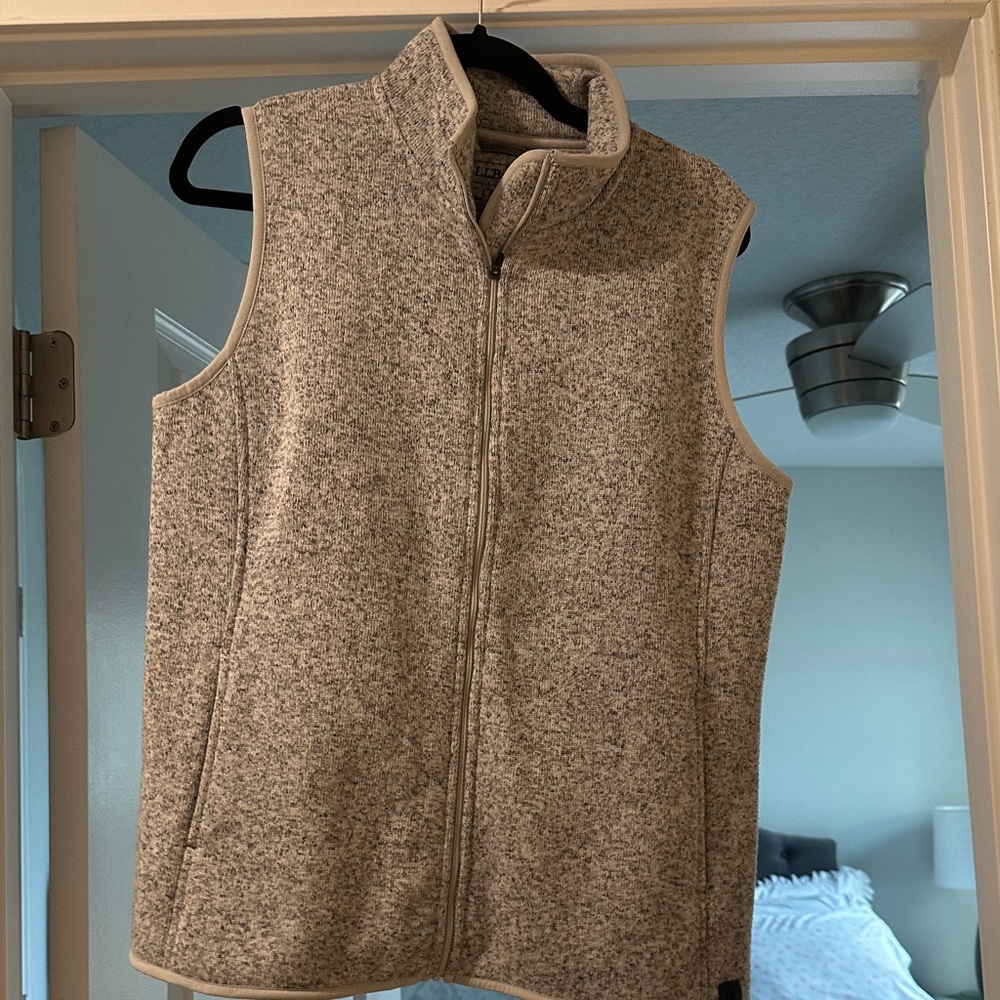 LLBEAN Gray Zip-Up Fleece Vest